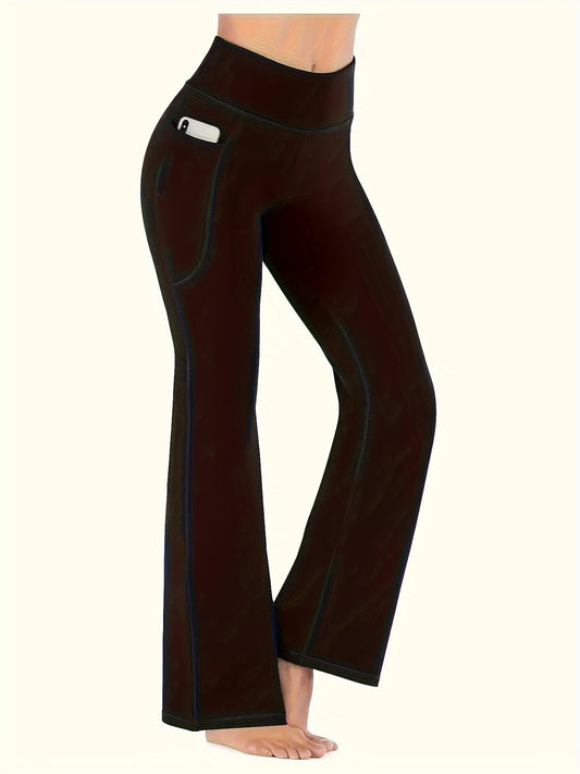 Women's High Waist Flare Leggings with Pockets