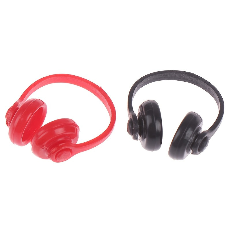 Dollhouse Mini Computer Room Accessories & Red Wireless Earphones