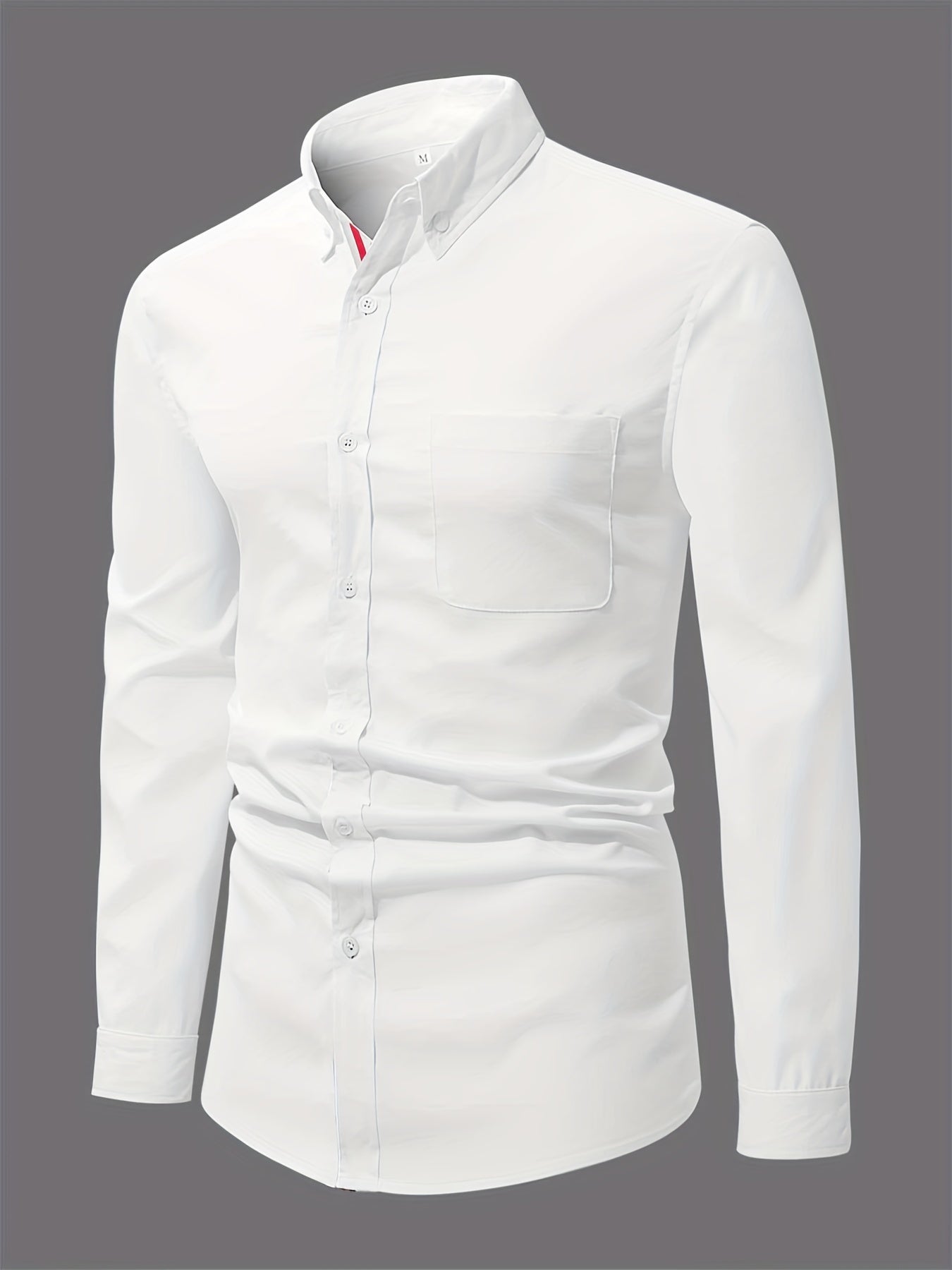 Men's Classic Long Sleeve Shirt with Chest Pocket