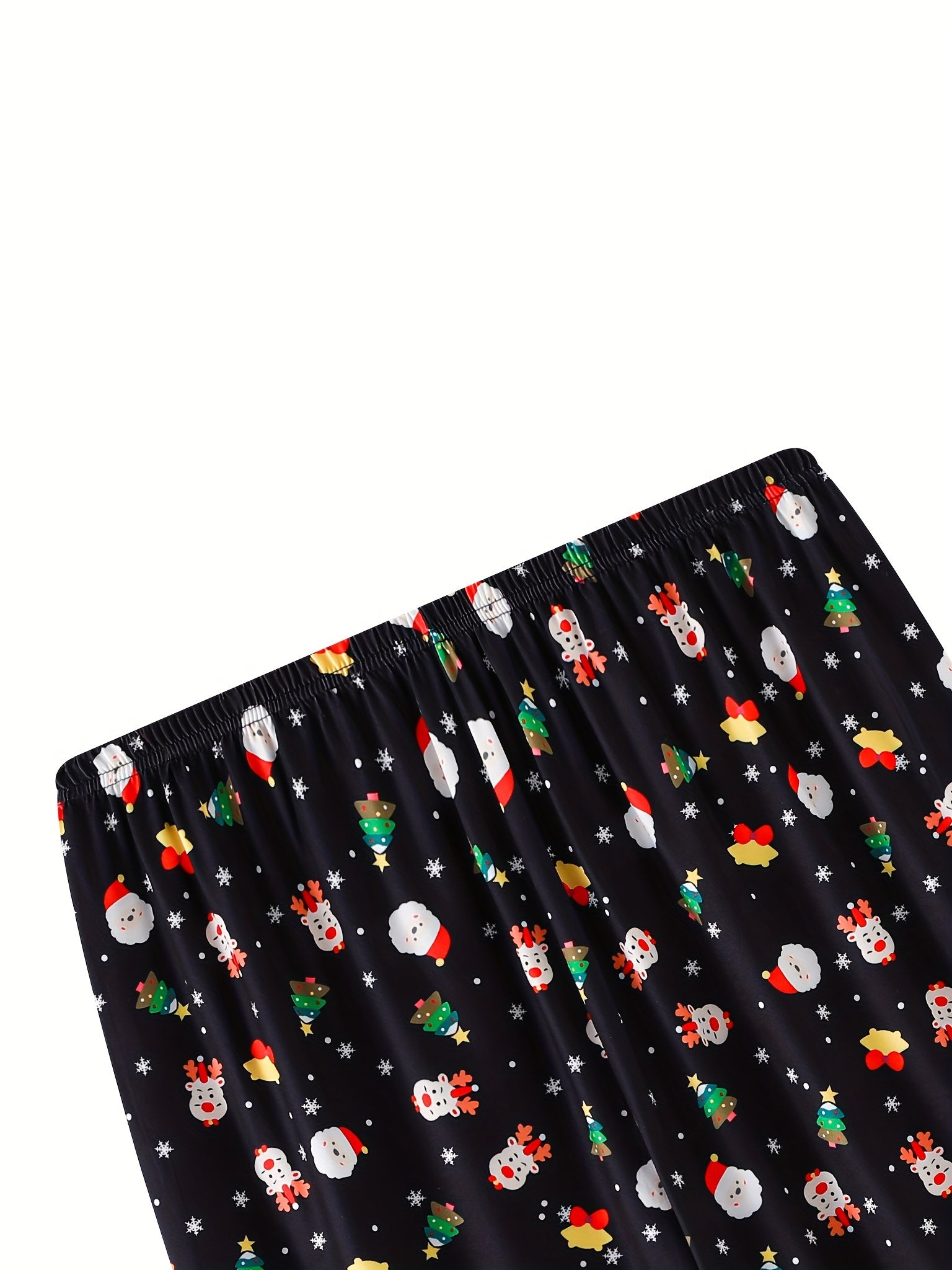 Christmas Sleepwear: Reindeer & Santa Claus Print High Stretch Shorts