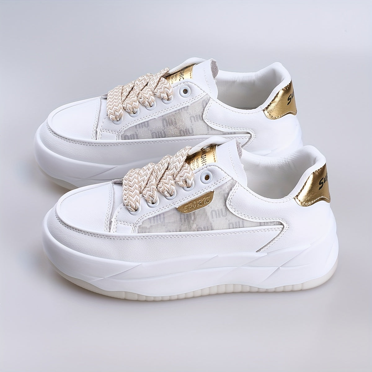Women's Mesh Platform Sneakers Lace Up Outdoor Shoes