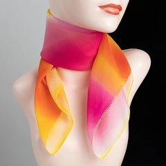 Gradient Chiffon Scarf Neck Scarves for Women