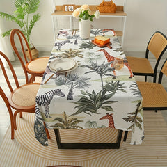 Tropical Prairie Animal Printed Tablecloth - Waterproof & Washable