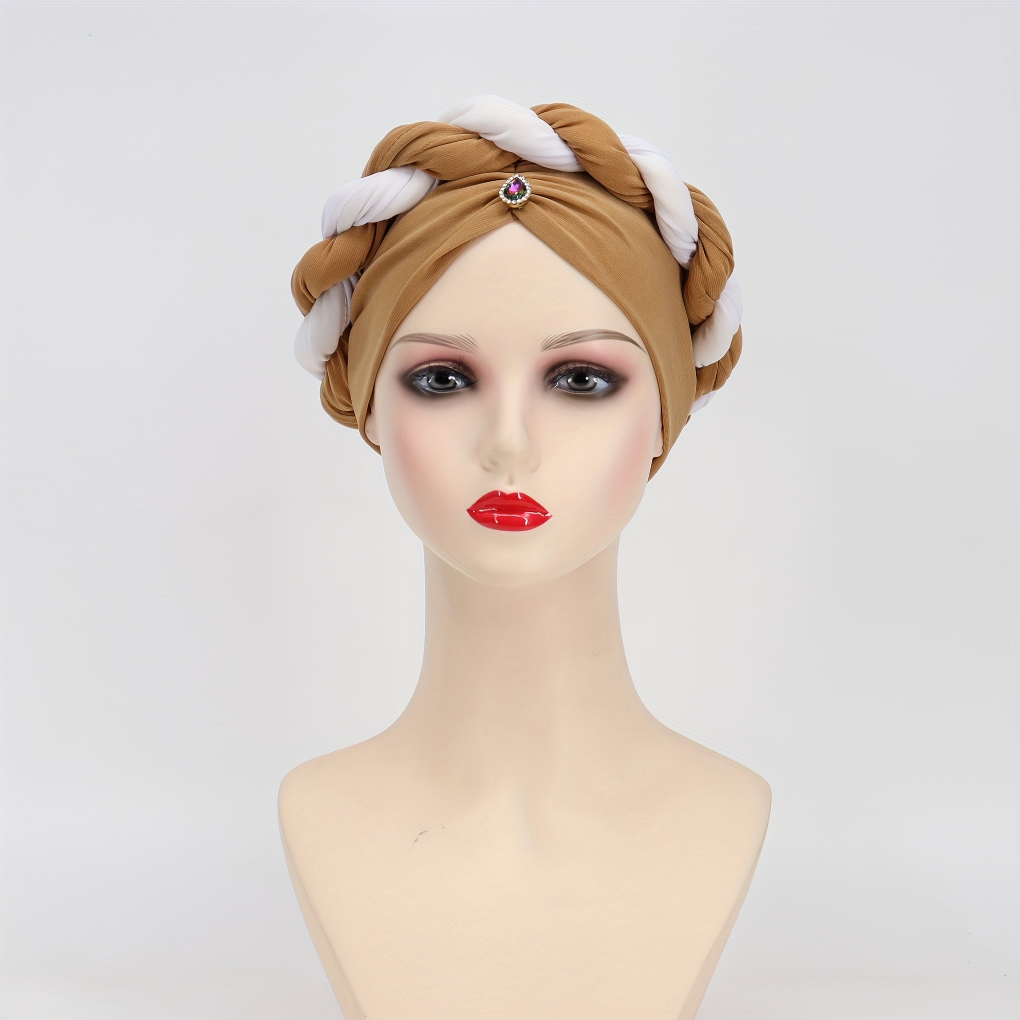 Crystal Pendant Turban Cap Elastic Head Wrap Ramadan Head Scarf