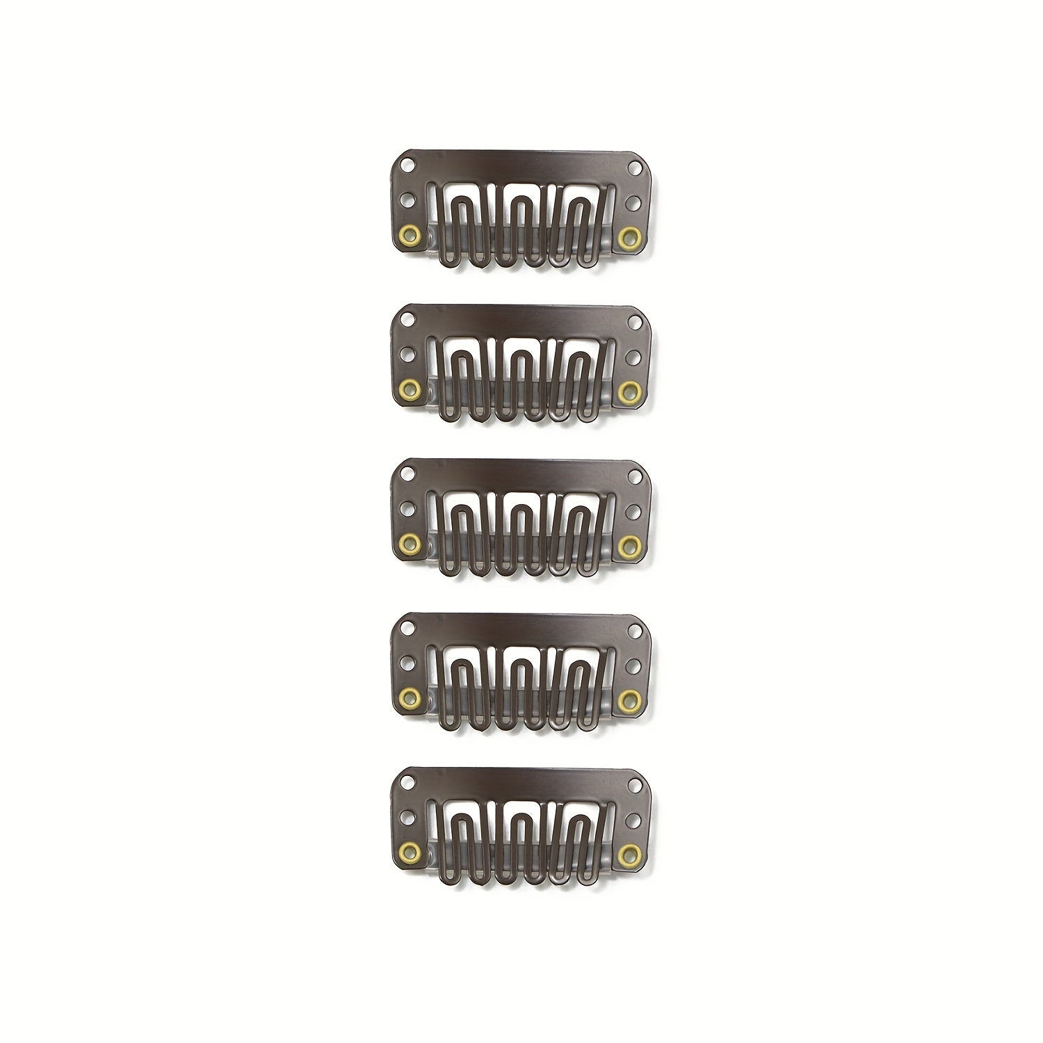 5 Pcs Metal Snap Comb Clips for Hair Extension DIY Wig Clips