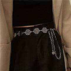 Boho Tassel Metal Waist Chain Geometric Decorative Dress Belt Belly Chain