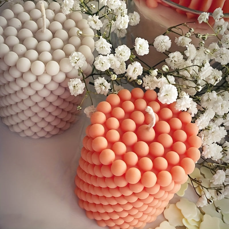 Cylinder Scented Candle Silicone Mold Round Bubble Candle Holder