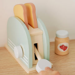 Wooden Kids' Pop Up Toaster Toy Set - Pretend Play Kitchen Accessories