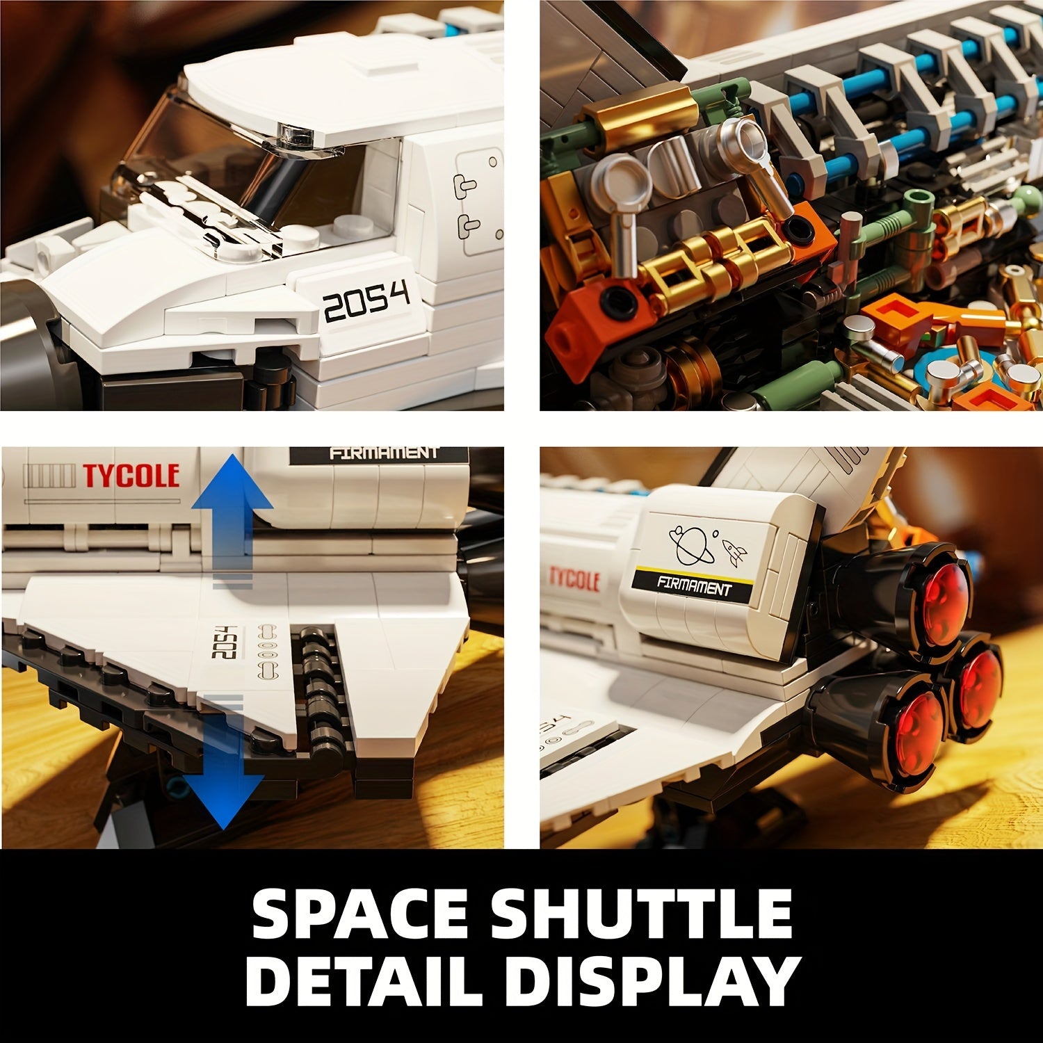 TYCOLE Space Shuttle Building Blocks Set Educational Toy ABS Plastic Desk