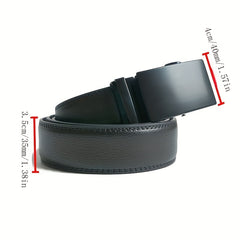 Men's Leather Belt Automatic Buckle Business Waist Strap