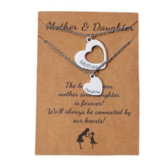 Mother & Daughter Heart Collar Necklace, Holiday Gift