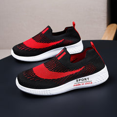 Boys' Woven Knit Slip On Sock Shoes Comfy Non Slip Sneakers