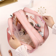 Makeup Zipper Bag Waterproof Satchel - Travel Toiletry Wash Bag