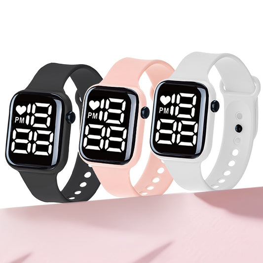 Boho Style Digital Watches Sporty Silicone Strap Plastic Case