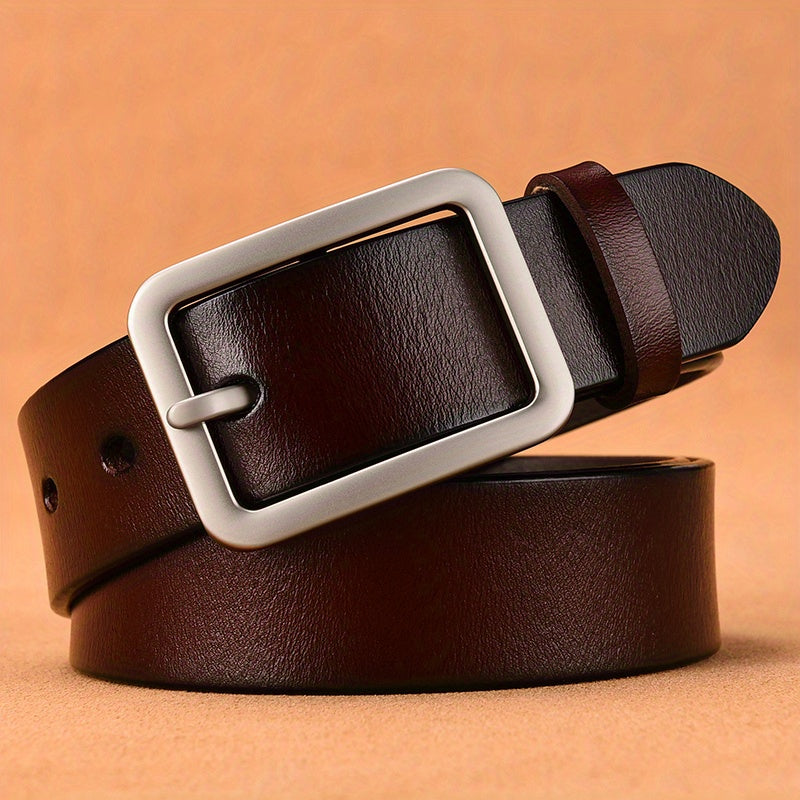 Men's Leather Belt Pin Buckle Casual Pants Belt