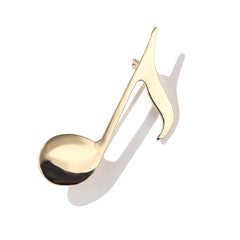Golden Music Note Brooch Unisex Scarf Pin Jewelry