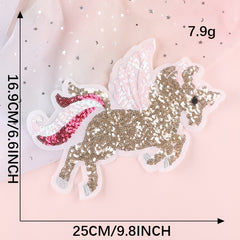 Sequined Unicorn Computer Embroidery Label Patch Stickers