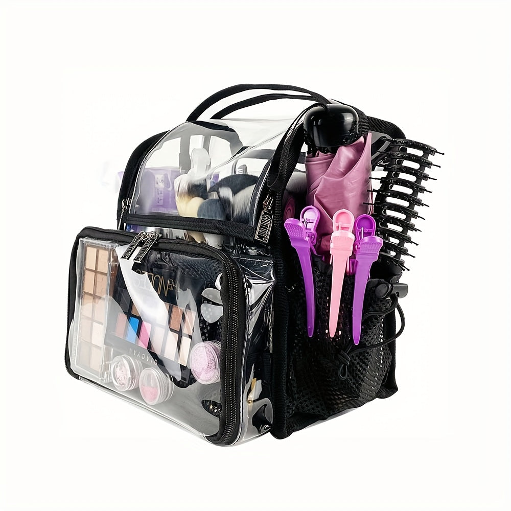 Clear PVC Makeup Artist Set Bag with Brush Holder