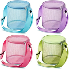 FFYUANFS Large Mesh Seashell & Sand Toys Beach Bag with Strap