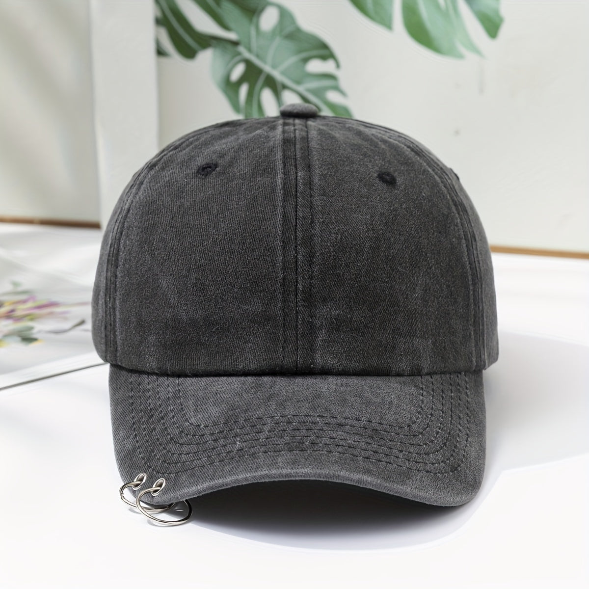 Men's Iron Ring Baseball Cap Distressed Sun Hat