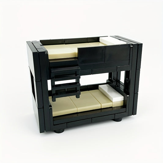 MOC Small Particle Building Blocks Double Bed DIY Furniture Bedroom