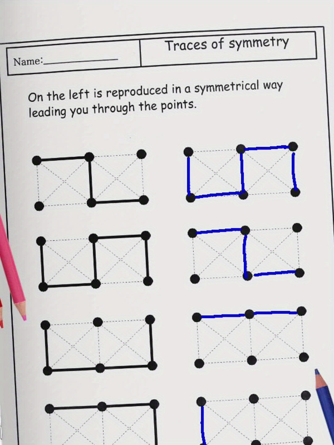 Mirror Line Segment Practice Workbook for Kids