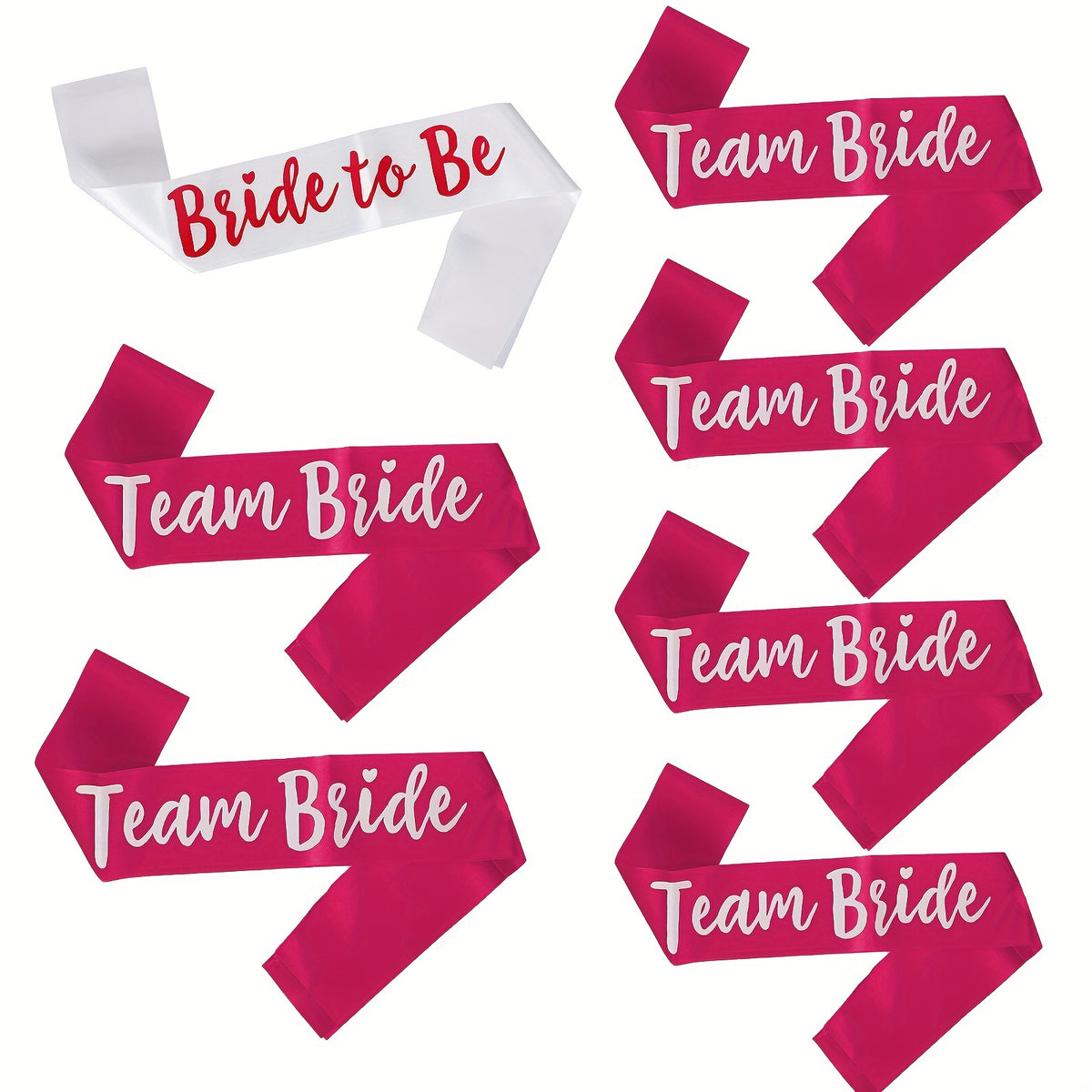 7 Piece Rose Red Bridal Belt Sash Bachelorette Party Supplies