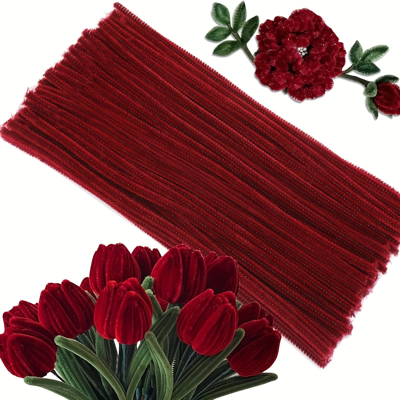 201 Pipe Cleaners Set Red Chenille Stems w/ Craft Tutorial