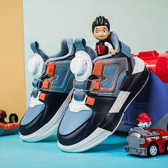 High Top Skate Shoes for Boys with Rotating Buckle Soft Sole Sneakers