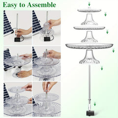 Solar Pump DIY Fountain Bird Bath Hummingbird Garden Decor