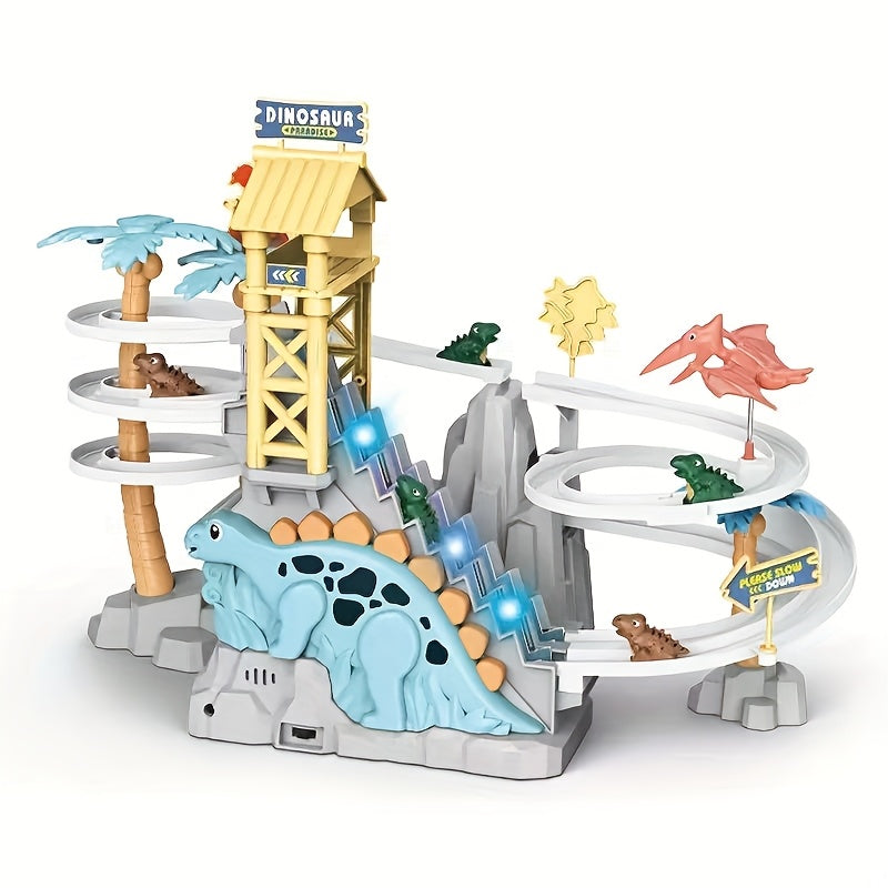 Dino Double Track Slide Toy with Mini Dinosaurs