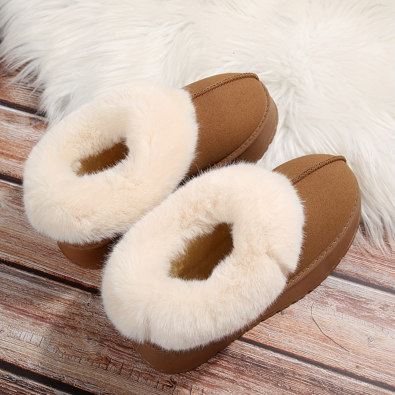 Fur Fleece Lined Thermal Plush Fall Snow Boots Winter Keep Warm