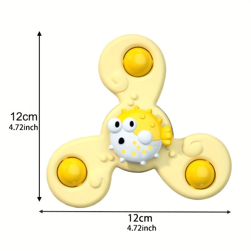 Montessori Baby Bath Toys Sucker Spinner Suction Cup Toy