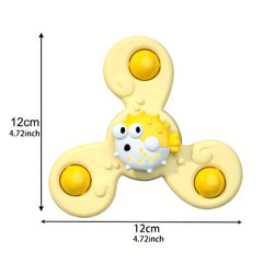 Montessori Baby Bath Toys Sucker Spinner Suction Cup Toy