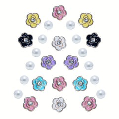 26pcs Pearl & Flower Shoe Charms For Clogs Garden Shoes DIY Accessories