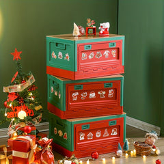 Christmas Storage Box Handles Stackable Basket Durable Container