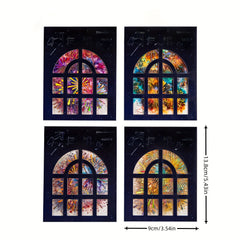 10pcs Fireworks Bronzing Laser Golden Journal Stickers