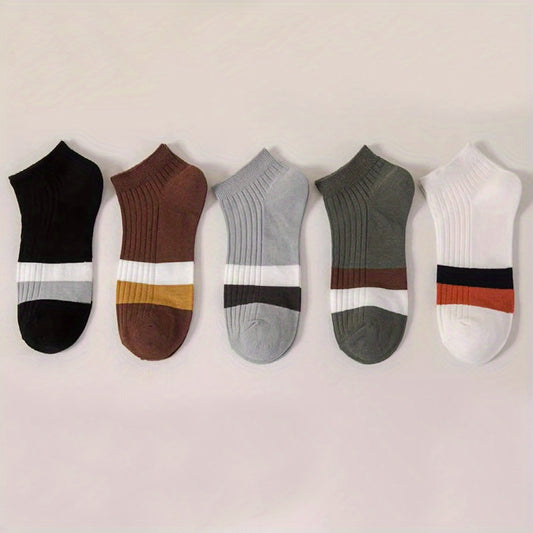5 Pairs Casual Sports Socks Men's Crew Socks Outdoor All Seasons