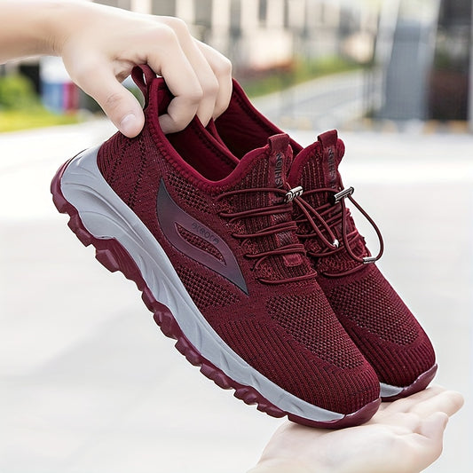 Women's Lace-up Breathable Athletic Running Shoes Soft Sole Casual Sneakers
