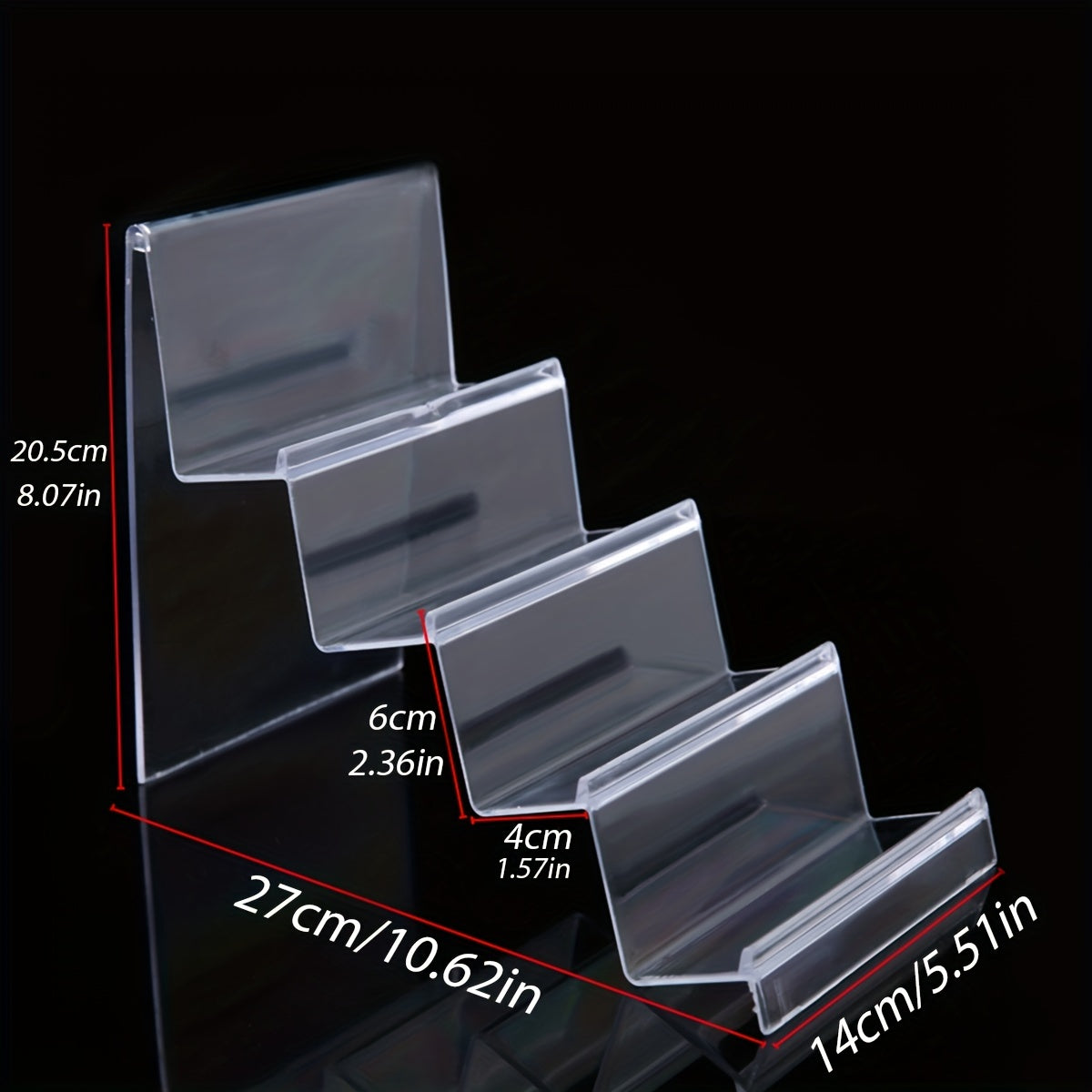 4 Tier Clear Glasses Display Rack Sunglasses Storage Stand Holder Organizer