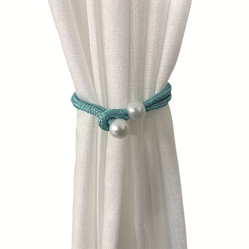 1pc Modern Rhinestone & Faux Pearl Curtain Tieback