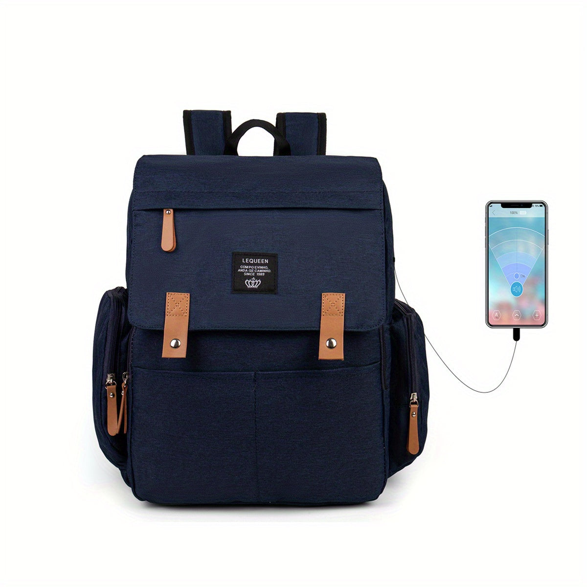 LEQUEEN Diaper Bag Stylish Baby Care Backpack for Mommy On the Go