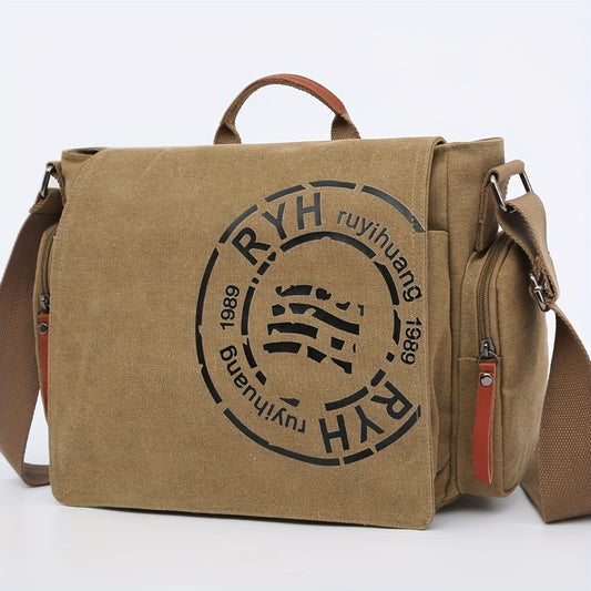 Canvas Sling Bag with Tablet Compartment