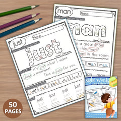 First Sight Words Worksheets High Frequency Word Practice for Early Readers