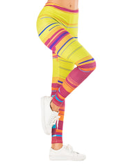 Colorful Streak Print High Waist Leggings