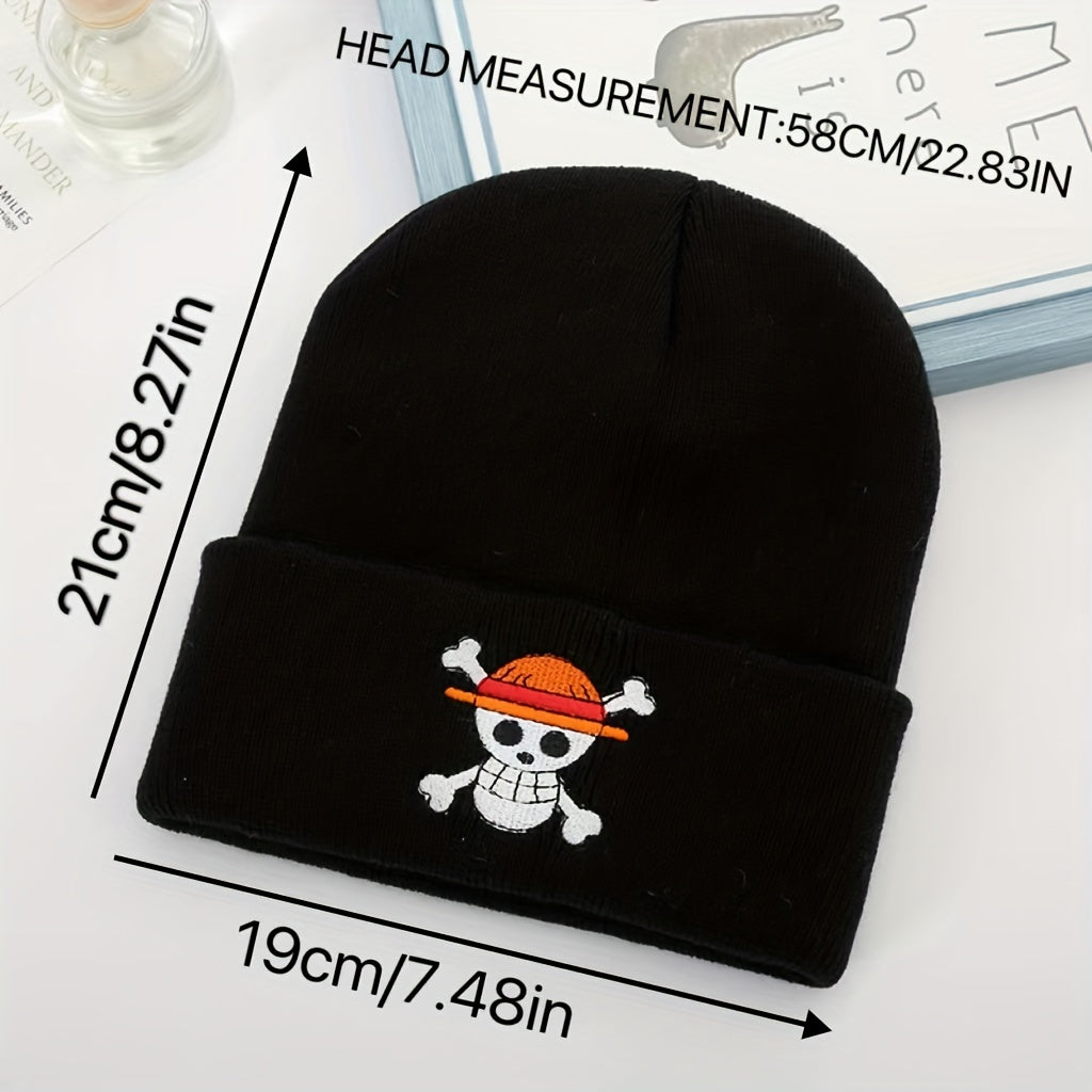Men's Embroidered Knitted Hat Cycling Ski Warm Beanie