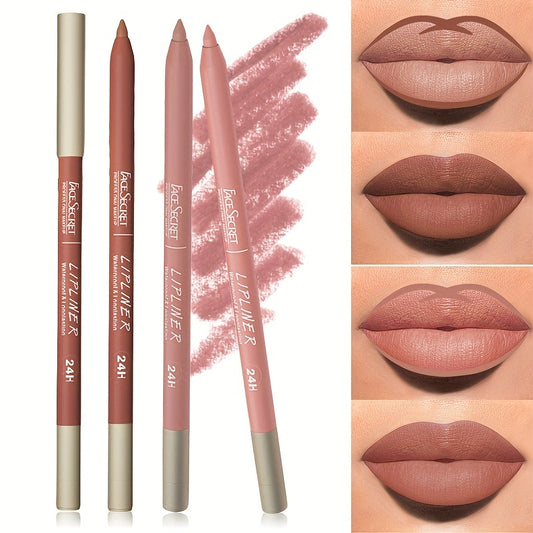 3 Pcs Nude Lip Liner Set Matte Finish with Matching Smooth Lip Liner
