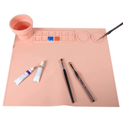 Non Stick Silicone Craft Mat with Cleaning Cup