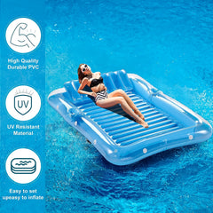 PVC Inflatable Floating Bed Swimming Pool Lounge Chair With Pillow