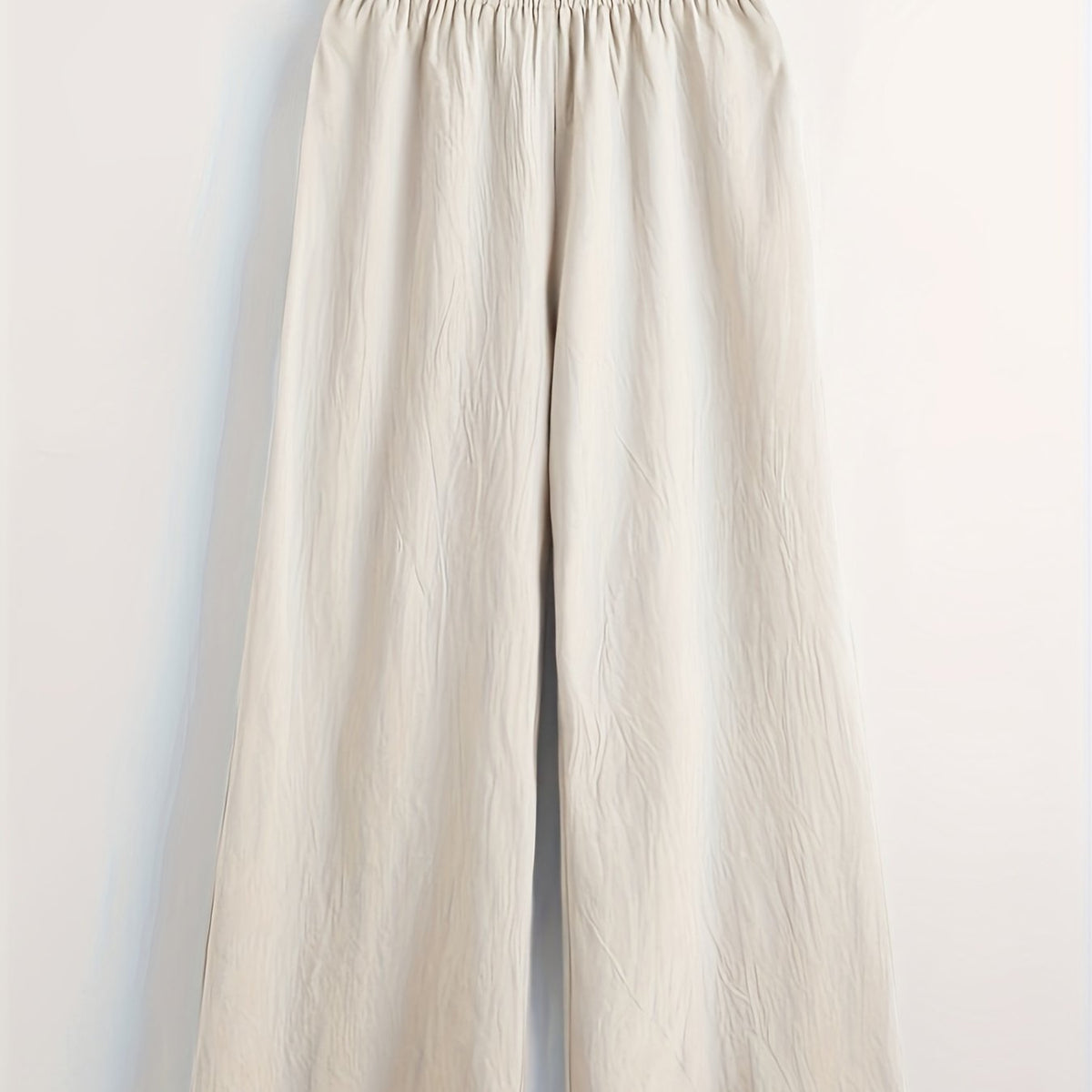  Casual Pants Women's Plus Solid Button Decor Wide Leg Pants